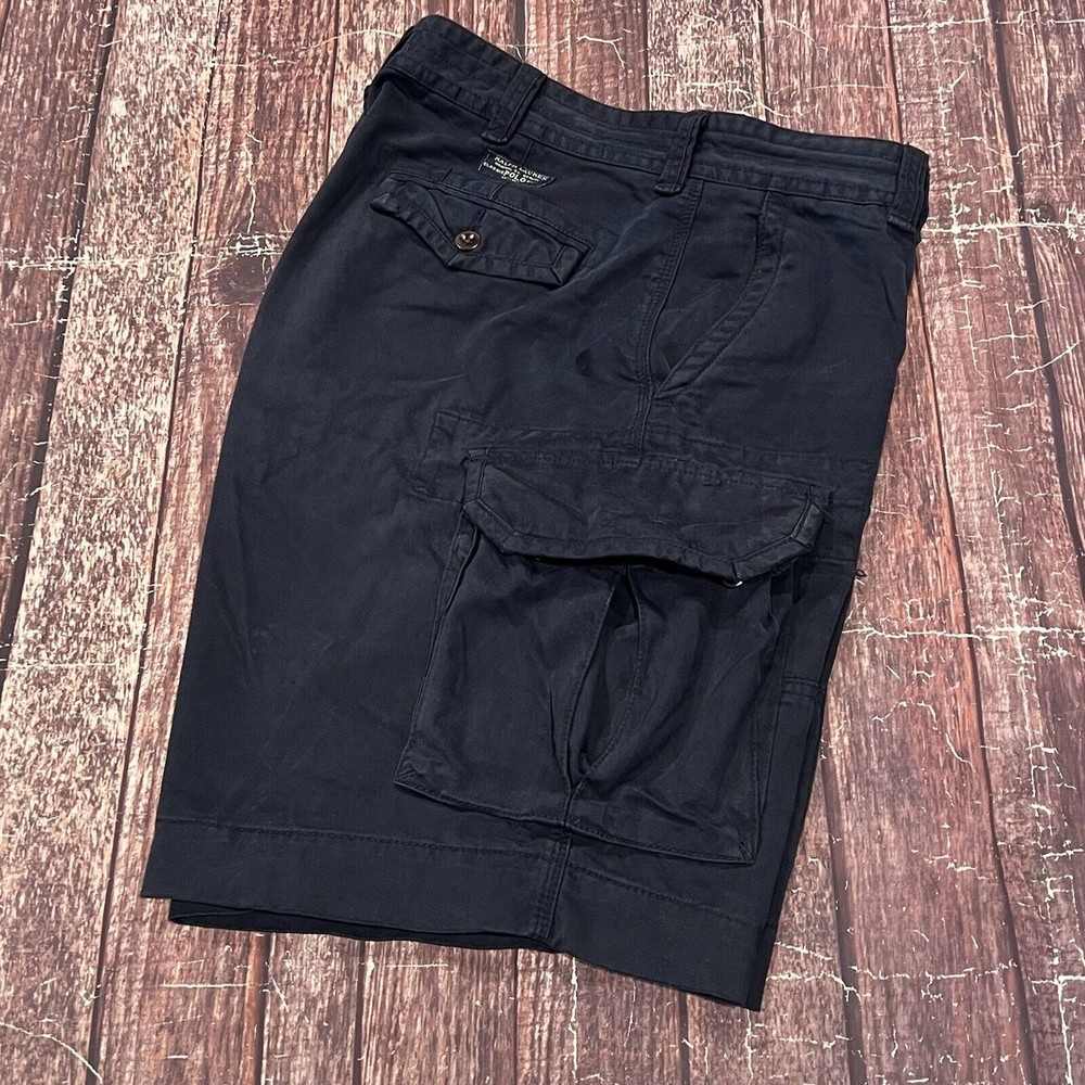 Vintage Polo Ralph Lauren Men Blue Cargo Pockets‎ Chino Short Sz 38 ( Actual 40)